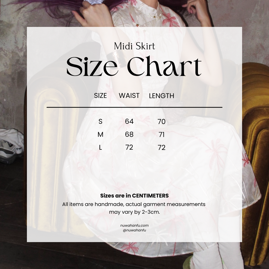 Coconut Grove 满幅椰林 New Chinese Style Embroidered Flamingo Qipao Top & Midi Skirt Set