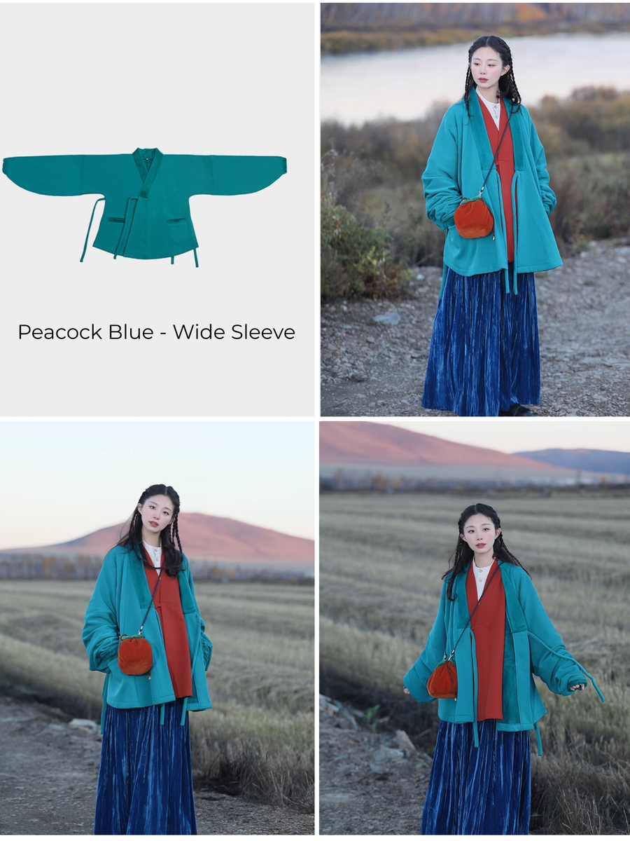 Reyan Rong 热岩绒 Hot Rock Fleece Modernized Ming Jiaoling Ao Cross Collar Jacket Collection