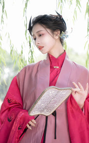 Qiu Wuyang 秋无恙 Autumn Remains Serene Late Ming Dynasty Sparrow Changshan Long Top & Summer Bijia Vest Set