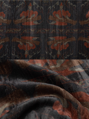 Fu Qin 抚琴 Playing the Zither Modernized Han Reversible Velvet Zhiju Straight Hem Robe Coat