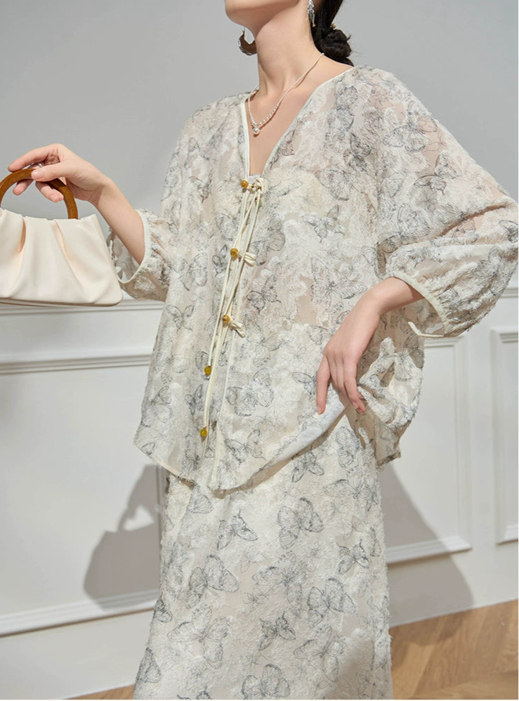Die Meng 蝶梦 Butterfly Dream New Chinese Style Blouse & Skirt Set