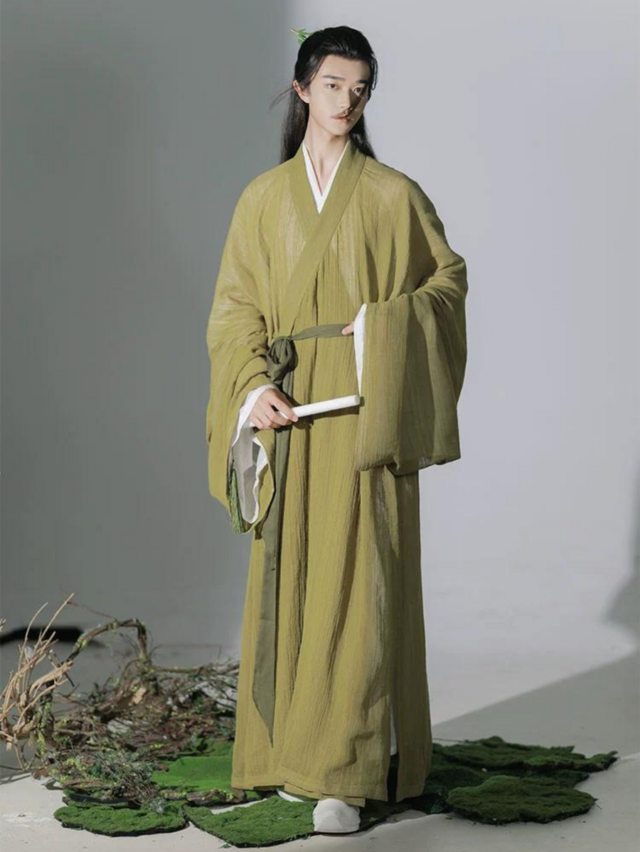 Xiu Wu 修芜 Song Dynasty Unisex Ramie Plant Jiaoling Changshan Robe