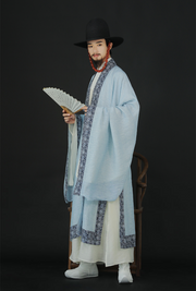 Cui Wei 翠微 Blue Mountain Ming Dynasty Men's Summer Linen Dachang Jacket