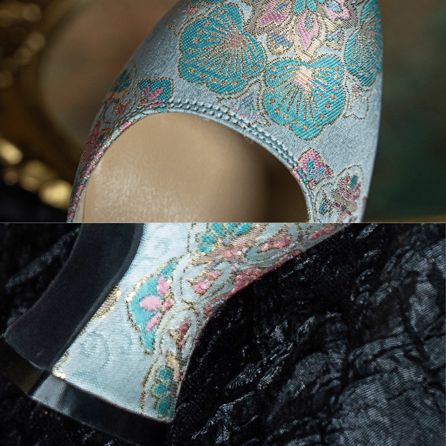Huayuan Mei 花园妹 Garden Girl 1930s Wine Glass Heel Genuine Leather Mary Janes