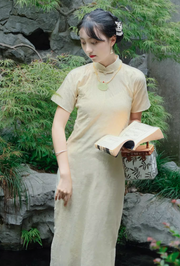 Bao Bing 刨冰 Shaved Ice 1930s Pure Cotton Summer Pastel Qipao
