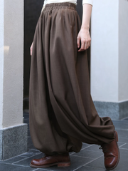 Hei Qiao 黑巧 Dark Chocolate Modernized WeiJin Ming Changshan Cotton Long Top & Lantern Trousers Set