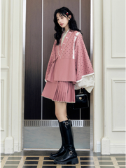 Hua Shuying 花疏影 Scattered Flowers Modern Wei Ming Jiaoling Ru Top & Mini Mamian Skirt Set