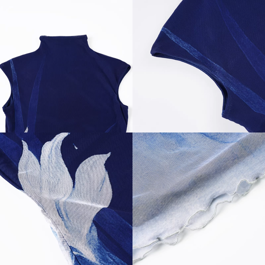 Lan Ting 兰亭 Orchid Pavilion New Chinese Style Ombre Sleeveless Qipao