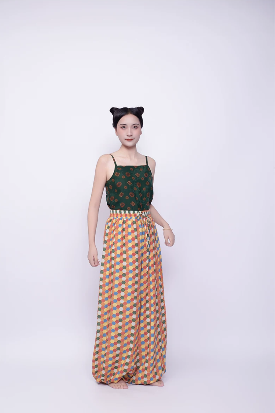 Gui Jia 龟甲 Tortoise Shell Unisex Tang Dynasty Pure Cotton Lantern Pants