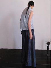 Cai Xing 裁行 Tailored Moves New Chinese Style Cotton Linen Extra Wide Leg Jeans