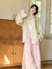 Xinghua Yue 杏花约 Apricot Rendezvous Fantasy Song Dynasty Embroidered Beizi & Songku Pants Set