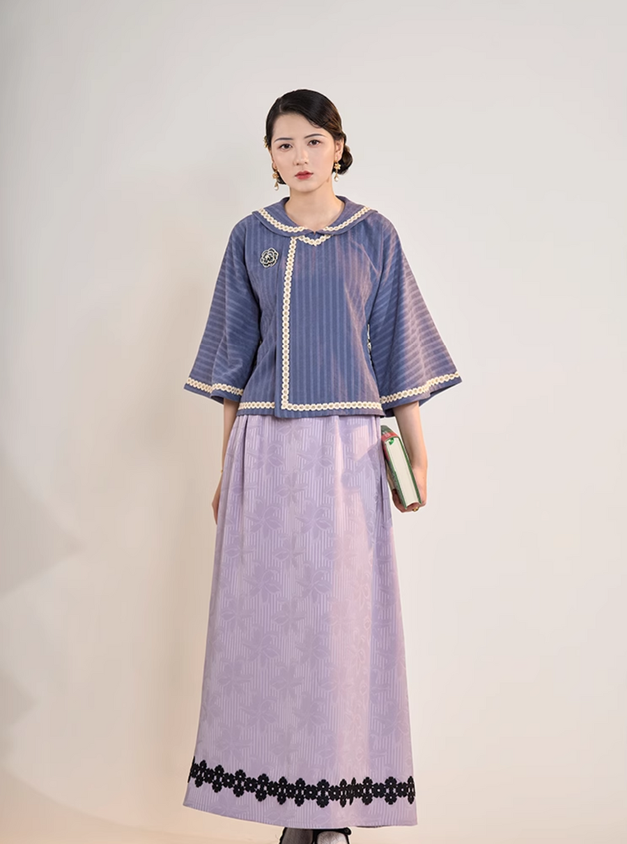 Shengxing Nügao 圣星女高 1920s Restoration School Uniform Top & Skirt Set