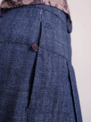 Cai Xing 裁行 Tailored Moves New Chinese Style Cotton Linen Extra Wide Leg Jeans