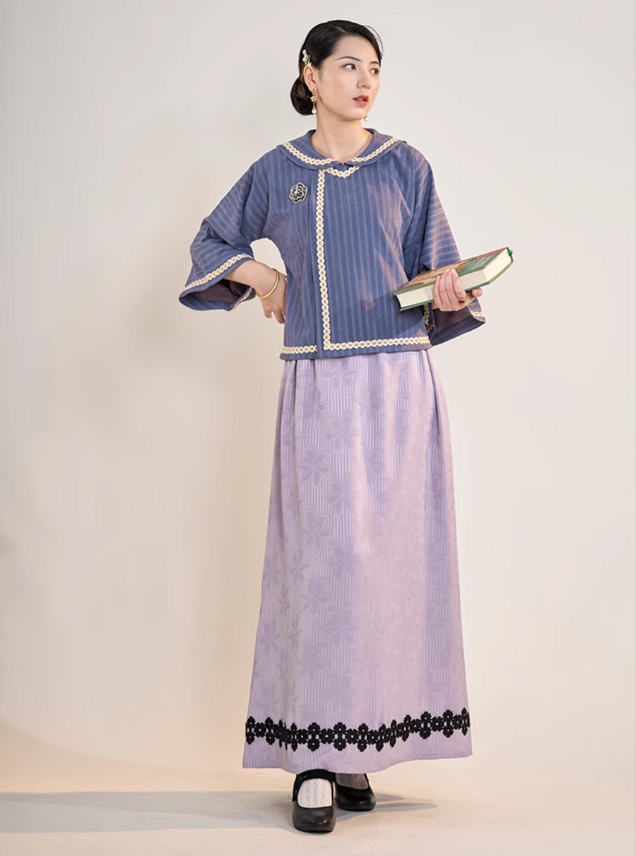 Shengxing Nügao 圣星女高 1920s Restoration School Uniform Top & Skirt Set