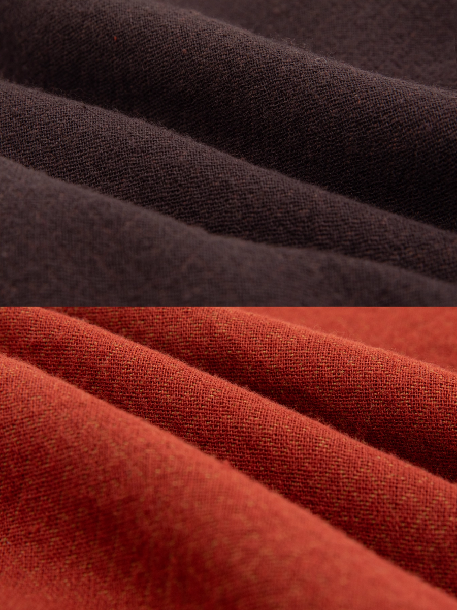 Wumu Hongzhong 乌木红棕 Ebony Red Modernized Tang Double-Sided Cotton Quilt Yuanling Coat & Zhequn Skirt Set