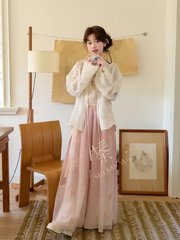 Xinghua Yue 杏花约 Apricot Rendezvous Fantasy Song Dynasty Embroidered Beizi & Songku Pants Set