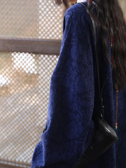 Dian Lan 靛蓝 Indigo Ming Dynasty Wanli Era Yuanling Changshan Pure Cotton Long Top & Mamian Skirt