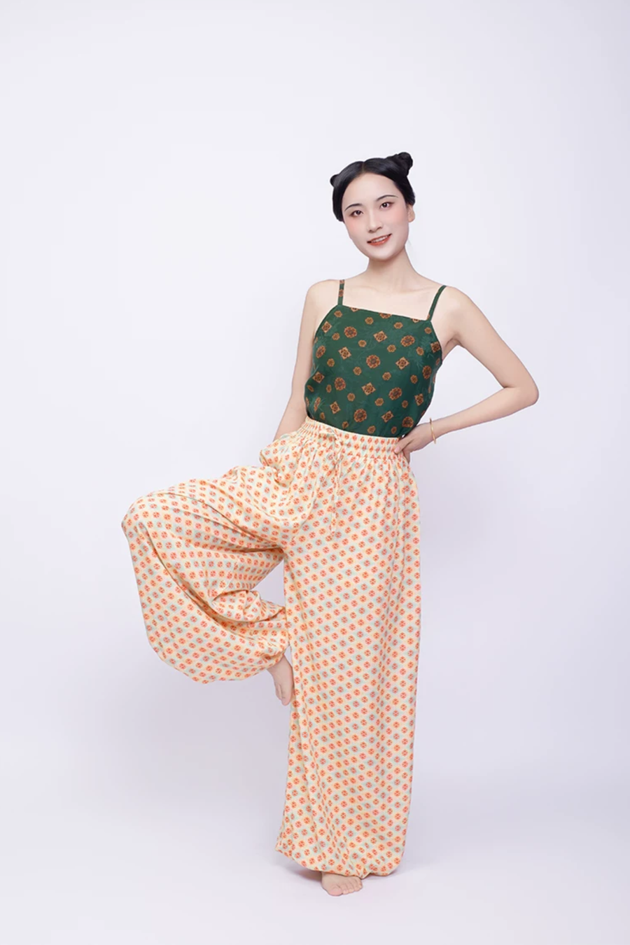 Gui Jia 龟甲 Tortoise Shell Unisex Tang Dynasty Pure Cotton Lantern Pants