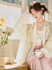 Xinghua Yue 杏花约 Apricot Rendezvous Fantasy Song Dynasty Embroidered Beizi & Songku Pants Set