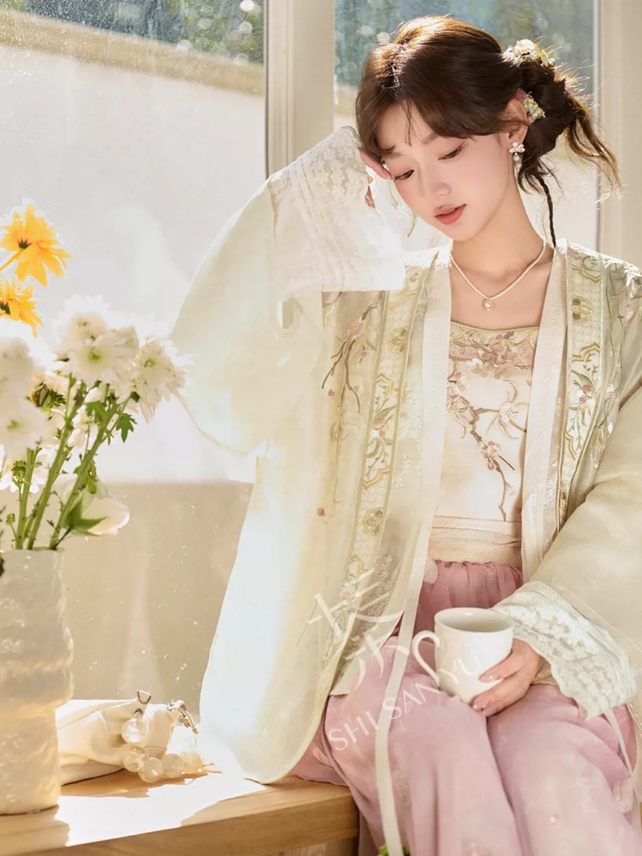 Xinghua Yue 杏花约 Apricot Rendezvous Fantasy Song Dynasty Embroidered Beizi & Songku Pants Set