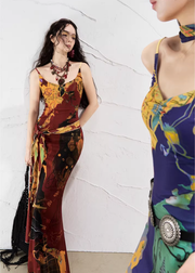 Real Illusions 真实幻境 New Chinese Style Abstract Color Block Hand Drawn Dress