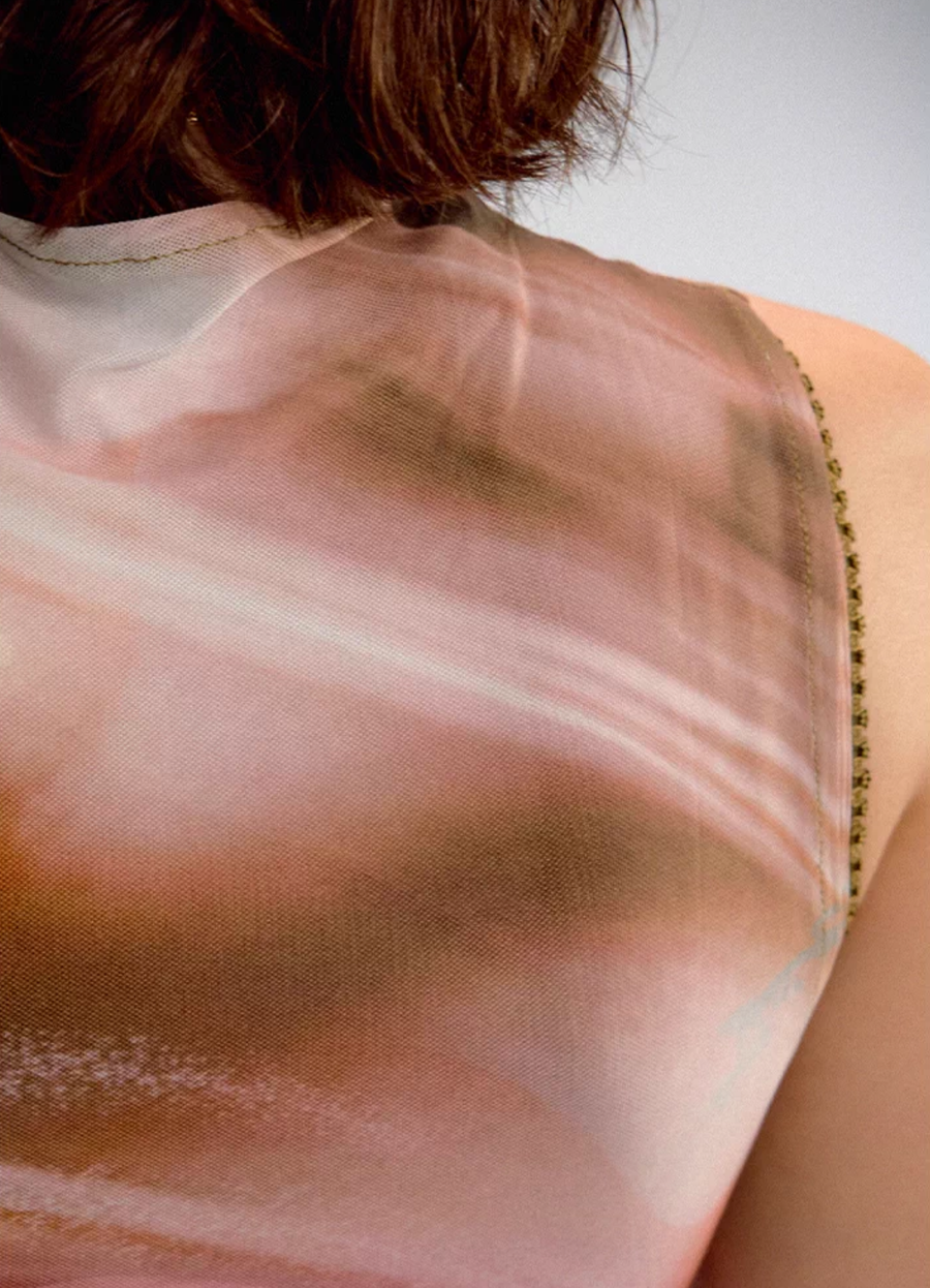 Yu Meiren 虞美人 Madame Poppy New Chinese Style Golden Watercolor Sleeveless Qipao