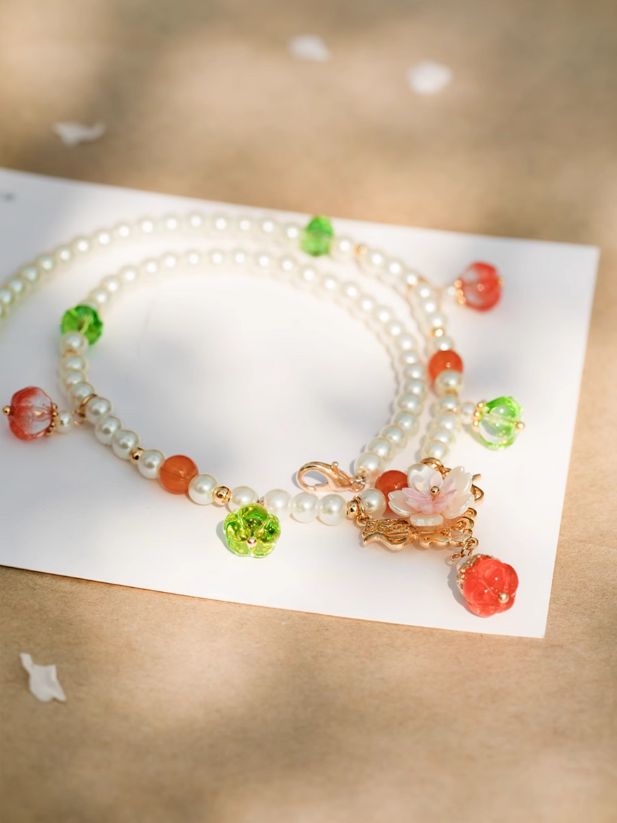 Chuan Zhu 串珠 Vermillion Strings Various Beaded Tang Song Necklaces