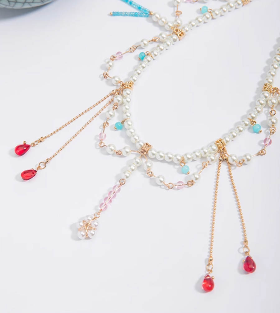 Chuan Zhu 串珠 Vermillion Strings Various Beaded Tang Song Necklaces