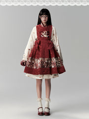 Qiyuan Pinguo 祈愿苹果 Wishing Apple Modernized Ming Tieli Dress & Yuanling Overskirt Set