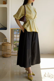 Sheji 设计 Designer Modernized Ming Dynasty Liling Duijin Shan Standing Collar Top