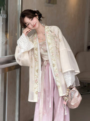 Xinghua Yue 杏花约 Apricot Rendezvous Fantasy Song Dynasty Embroidered Beizi & Songku Pants Set
