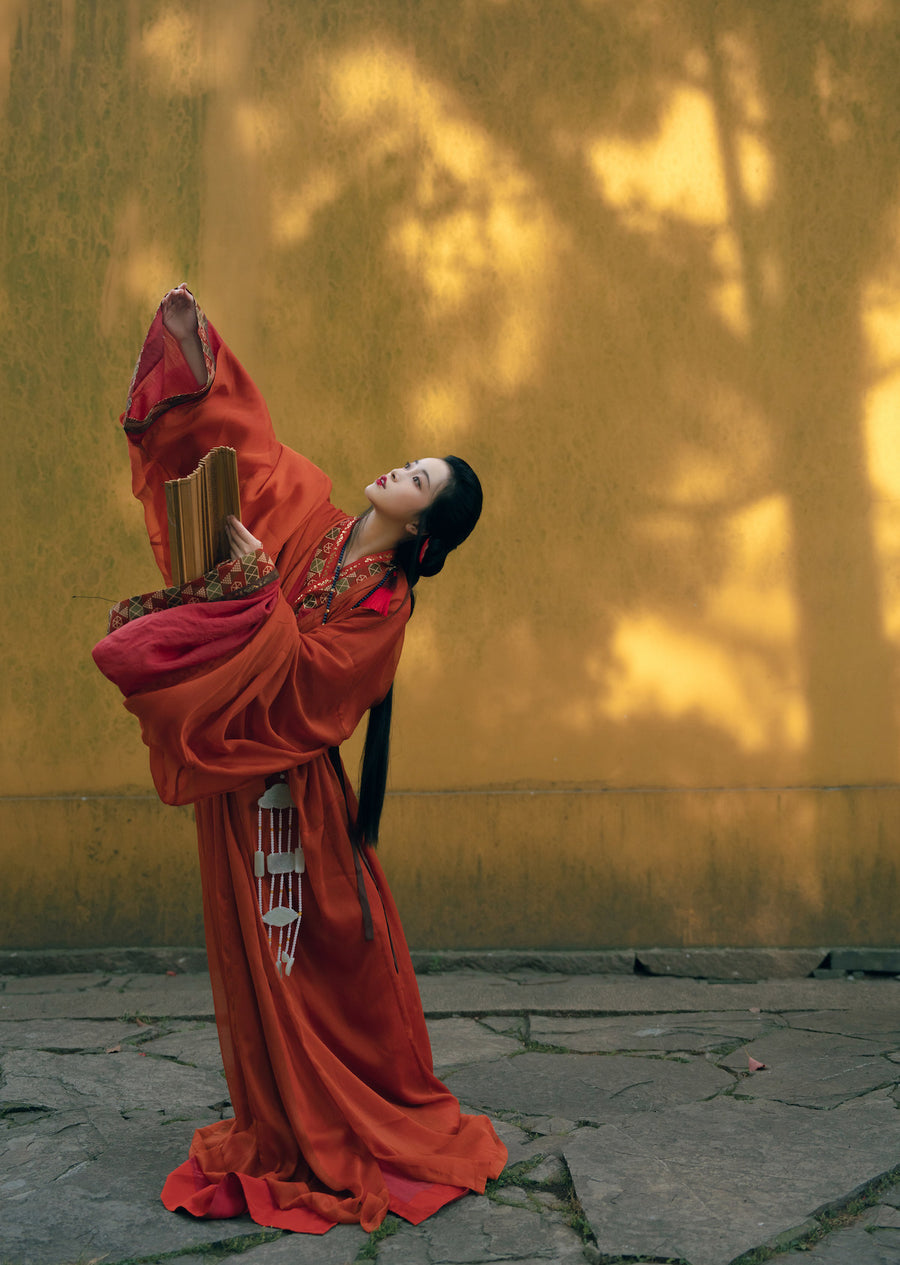 Tian Wen 天问 Asking the Heavens Modernized Warring States Zhiju Straight Hem Robe Set