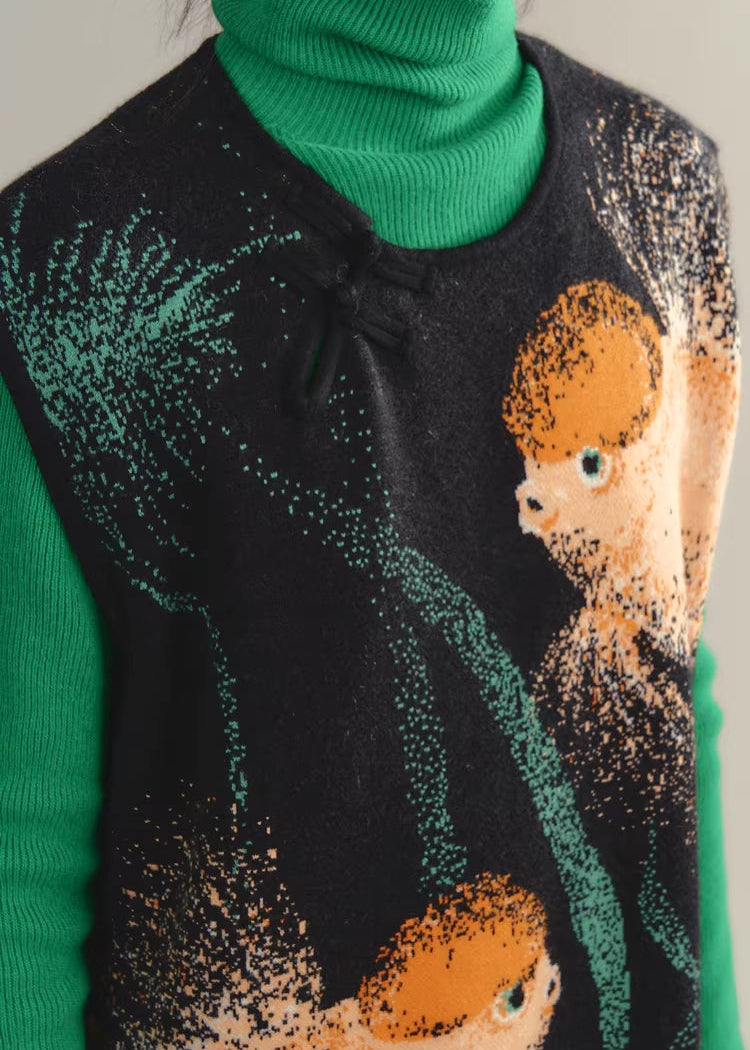 Zhuanyun Xiaoli 转运小鲤 Little Lucky Carp New Chinese Style Knit Top & Skirt Set