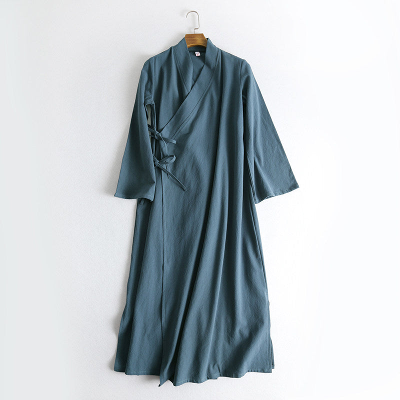 Luo Xia 落霞 Falling Clouds Men's Song & Ming Cotton Linen Jiaoling Changshan Long Top