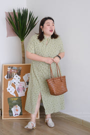 Xin Xian 新鲜 Fresh Gingham Modernized Plus Size Cotton Qipao