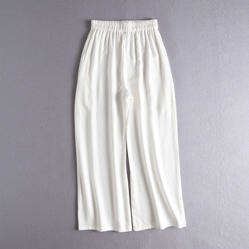 Ji Jian 极简 Minimalist Unisex Pure Cotton & Hemp Wide Straight Leg Pants