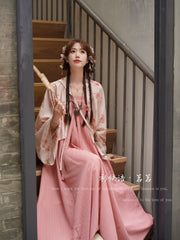 Ming Ming 茗茗 Modernized Tang Dynasty Qixiong Empire Dress & Shan Top Full Set
