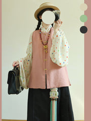 Zhao Munian 朝暮年Twilight Years Modernized Ming Dynasty Bijia Vest & Mamian Skirt Set