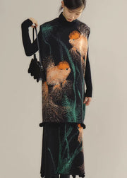 Zhuanyun Xiaoli 转运小鲤 Little Lucky Carp New Chinese Style Knit Top & Skirt Set