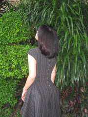 Wednesday 星期三 New Chinese Style Pinstripe Square Skirt Victorian Qipao Dress