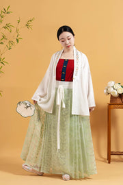 Zan Qing 藏青 Prussian Blue Ming Dynasty Contrast Trim Zhuyao Undergarment