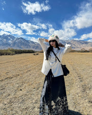 Jiang Ye 将夜 Night Clouds Modernized Hanfu Standing Collar Satin Top