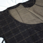 Mo Qi 墨棋 Ink Chess Modernized Early Ming Tweed Pleated Yuanlingpao Round Collar Coat