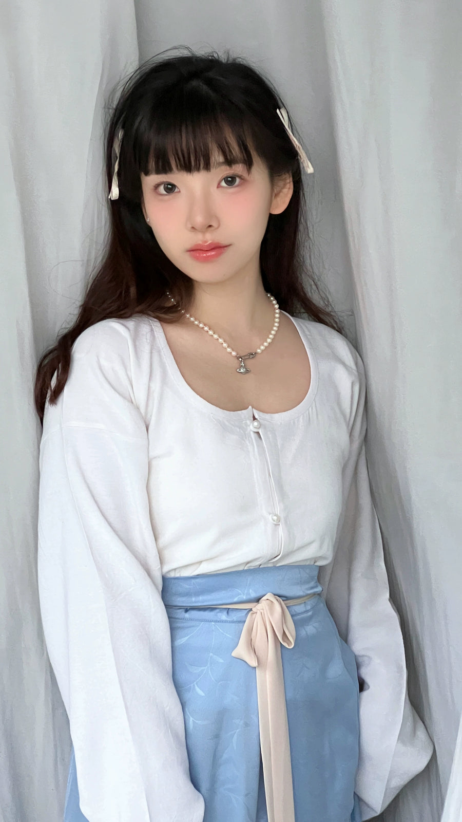 Tao Xin 桃心 Peach Heart Tang Dynasty Daily Peach Collar Tanling Shirt