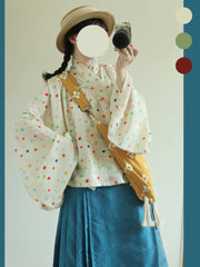 Zhao Munian 朝暮年Twilight Years Modernized Ming Dynasty Bijia Vest & Mamian Skirt Set