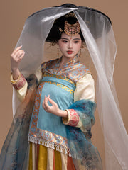 Chen Sha 辰砂 Cinnabar Early Tang Dynasty Restoration Chuiling Beizi Jacket & Poqun Qixiong Skirt Set