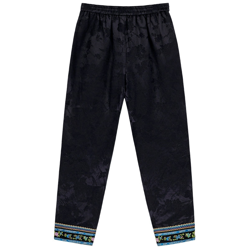 (Presale) Fuguang Xiying 浮光曦影 Floating Shadows 1910s Arrow Leg Brocade Trim Mid Waist Pants