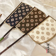 Tuan Hua 团花 Floral Emblem Unisex Single-Sided Hu Shan Fan