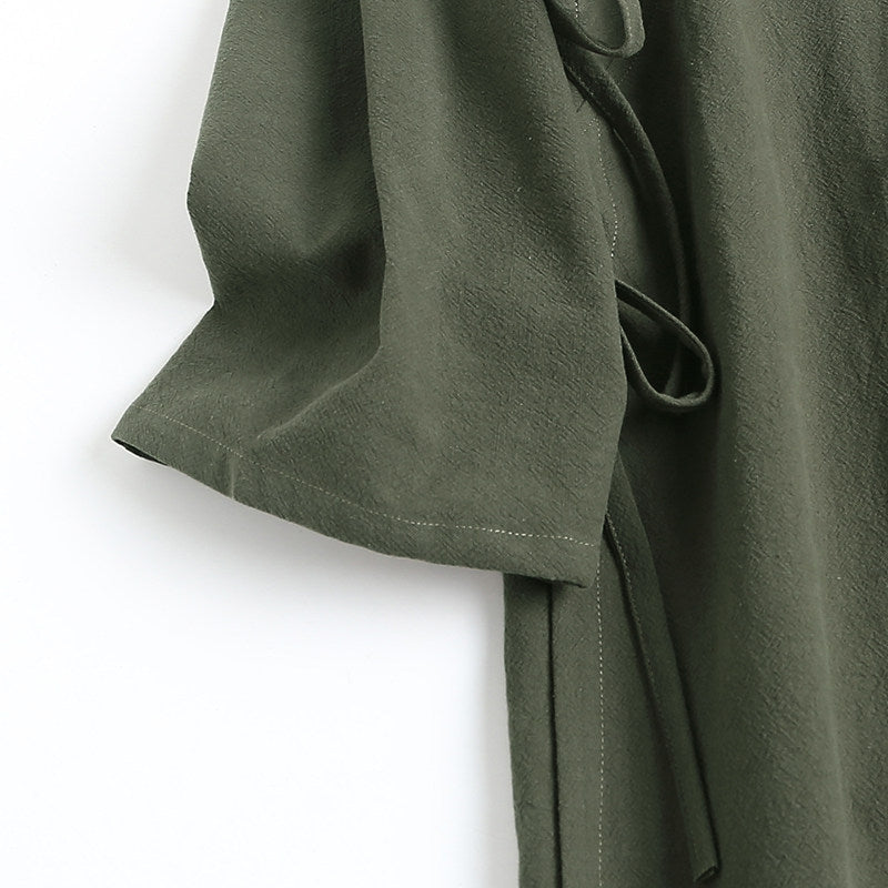 Luo Xia 落霞 Falling Clouds Men's Song & Ming Cotton Linen Jiaoling Changshan Long Top