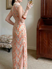 Xingyun Cao 幸运草 Lucky Clover Modernized Pastel Sleeveless Qipao